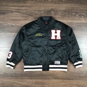 Air Jordan x Howard University Women’s Varsity Black Satin Bomber Jacket Size M